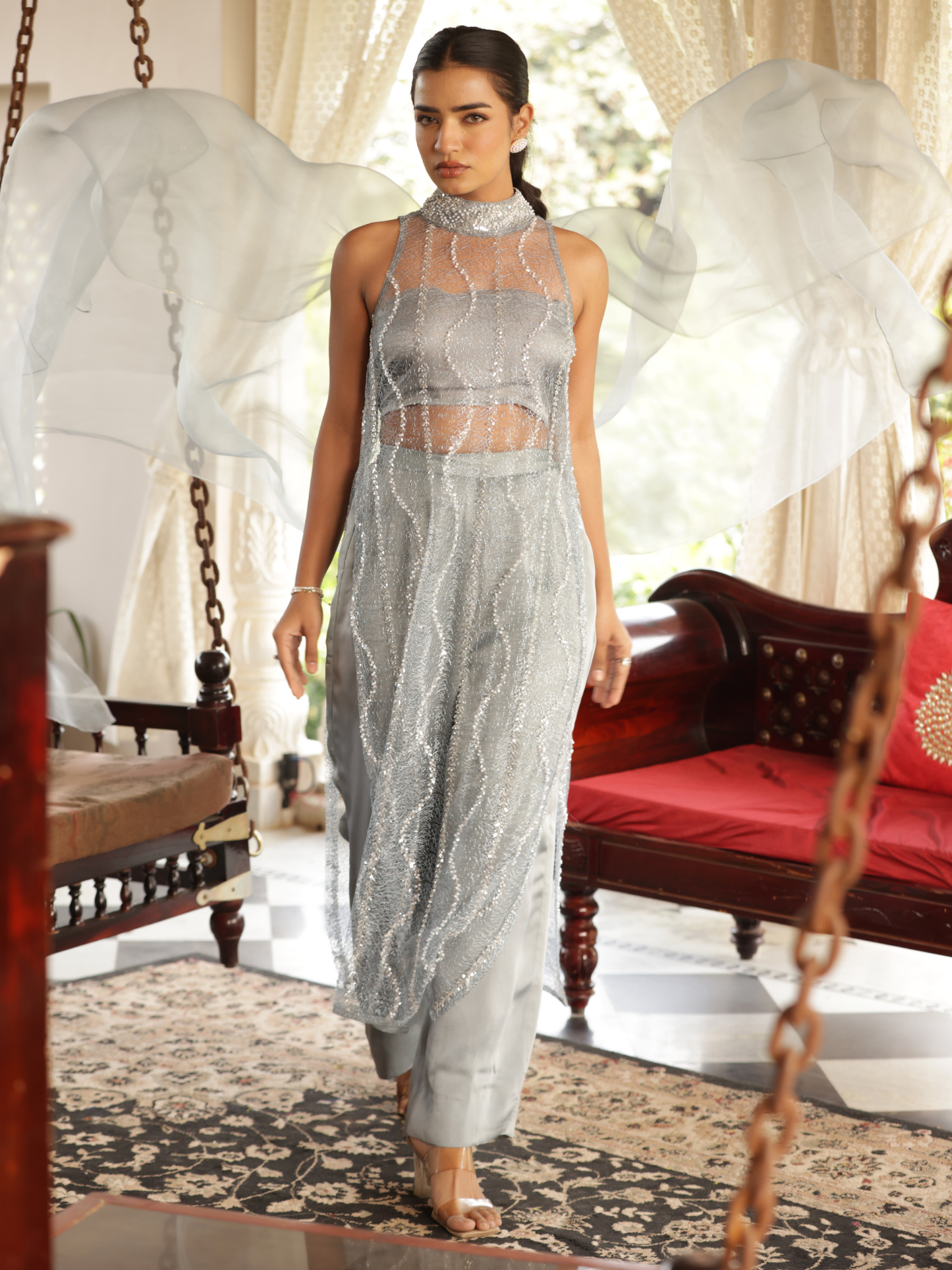 Pearl Plop Embellished Suit Set