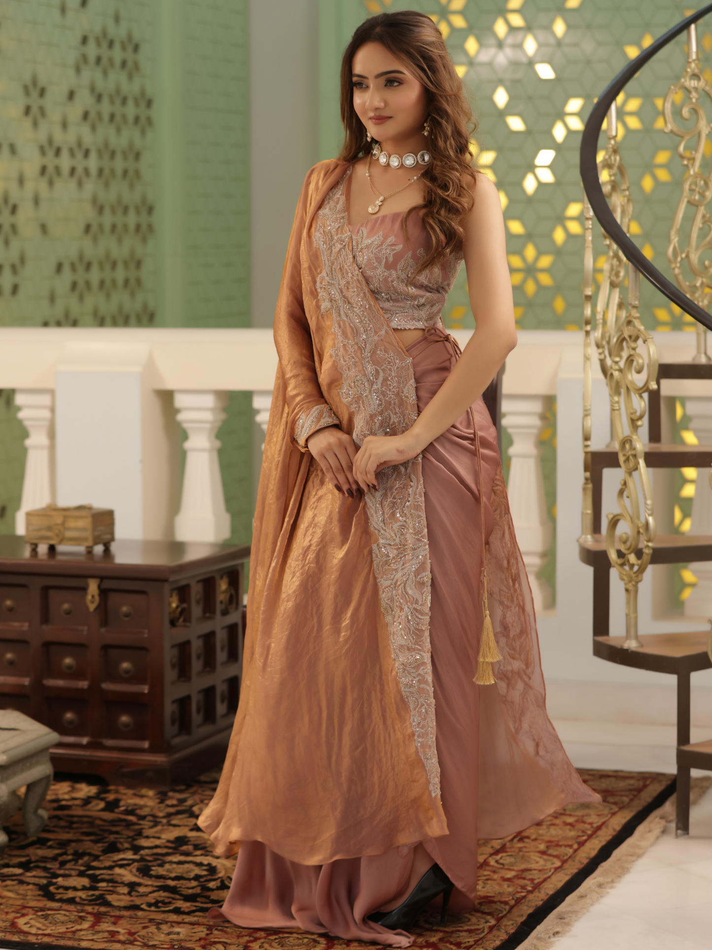 Kaftan Saree Set