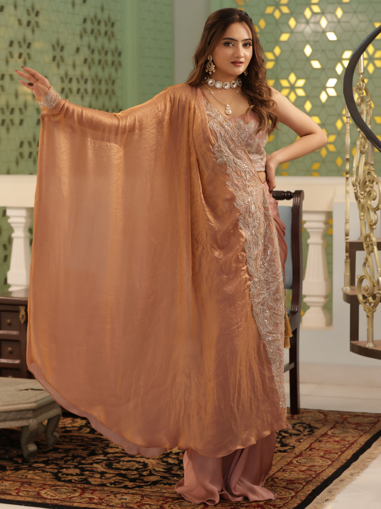 Kaftan Saree Set