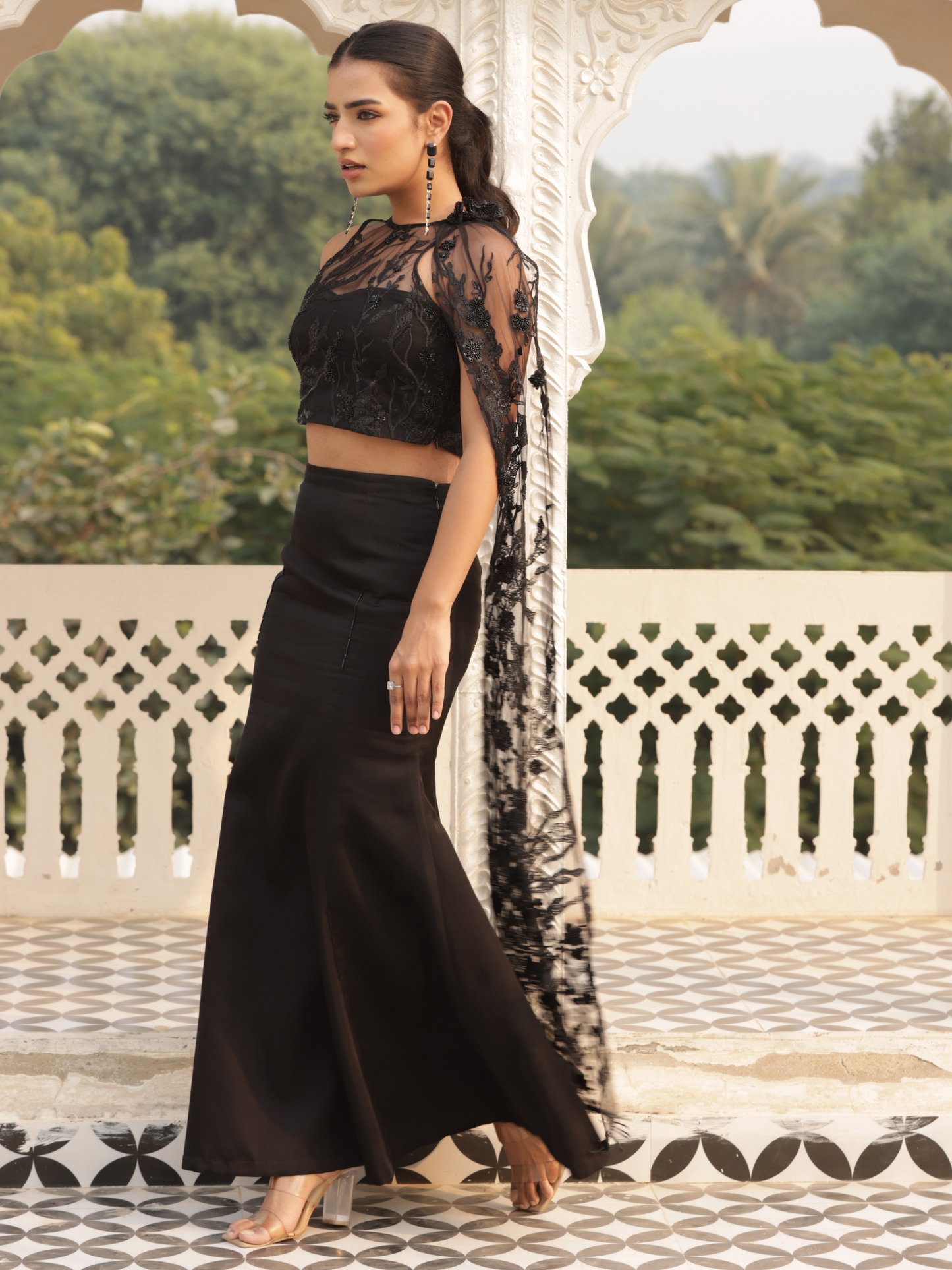 Bling Top Veil & Skirt Set