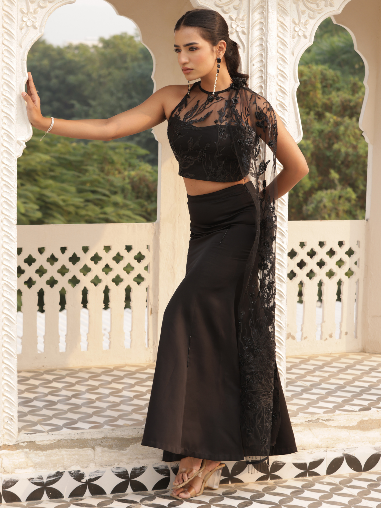 Bling Top Veil & Skirt Set