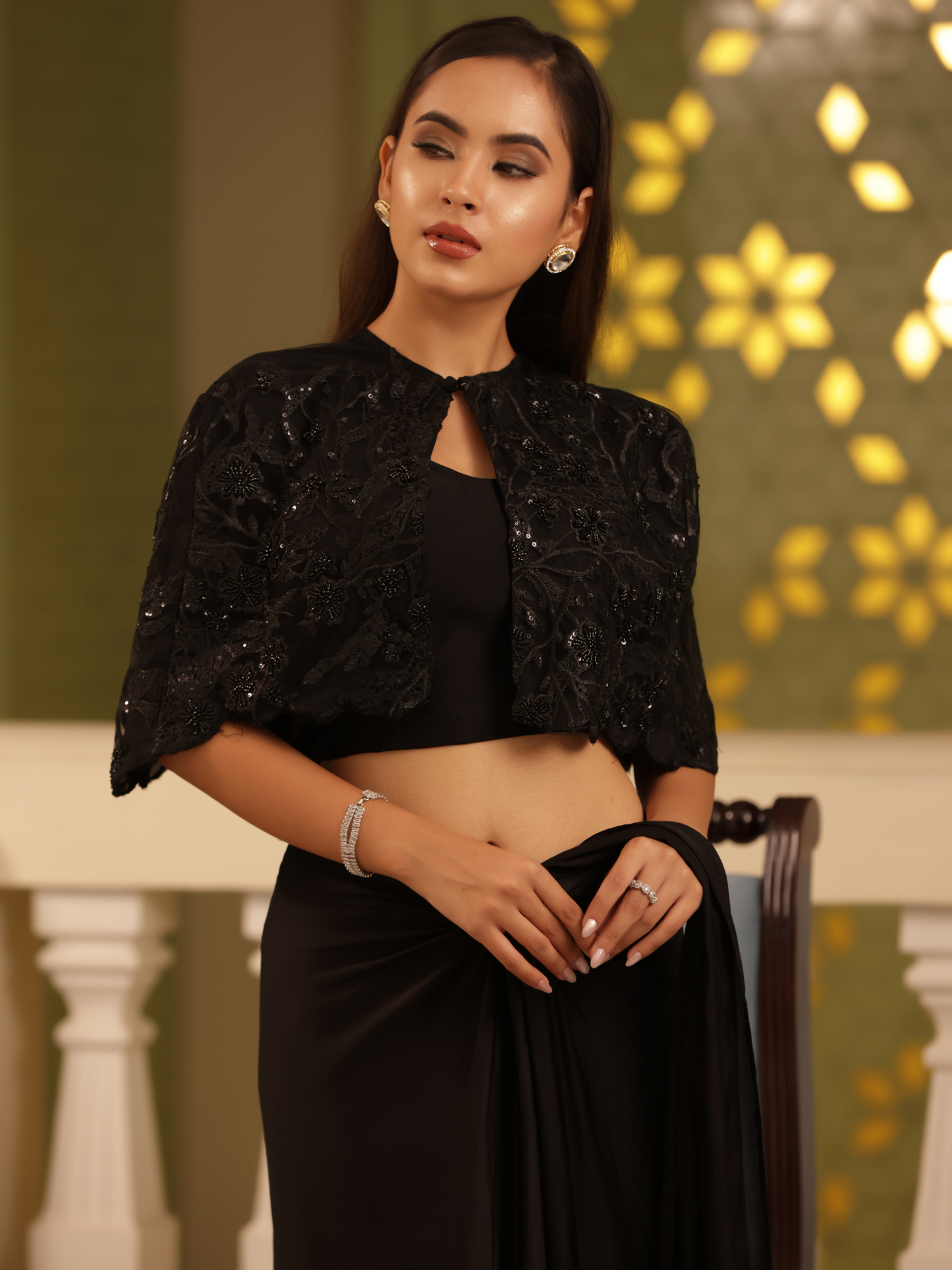 Cape Saree Set