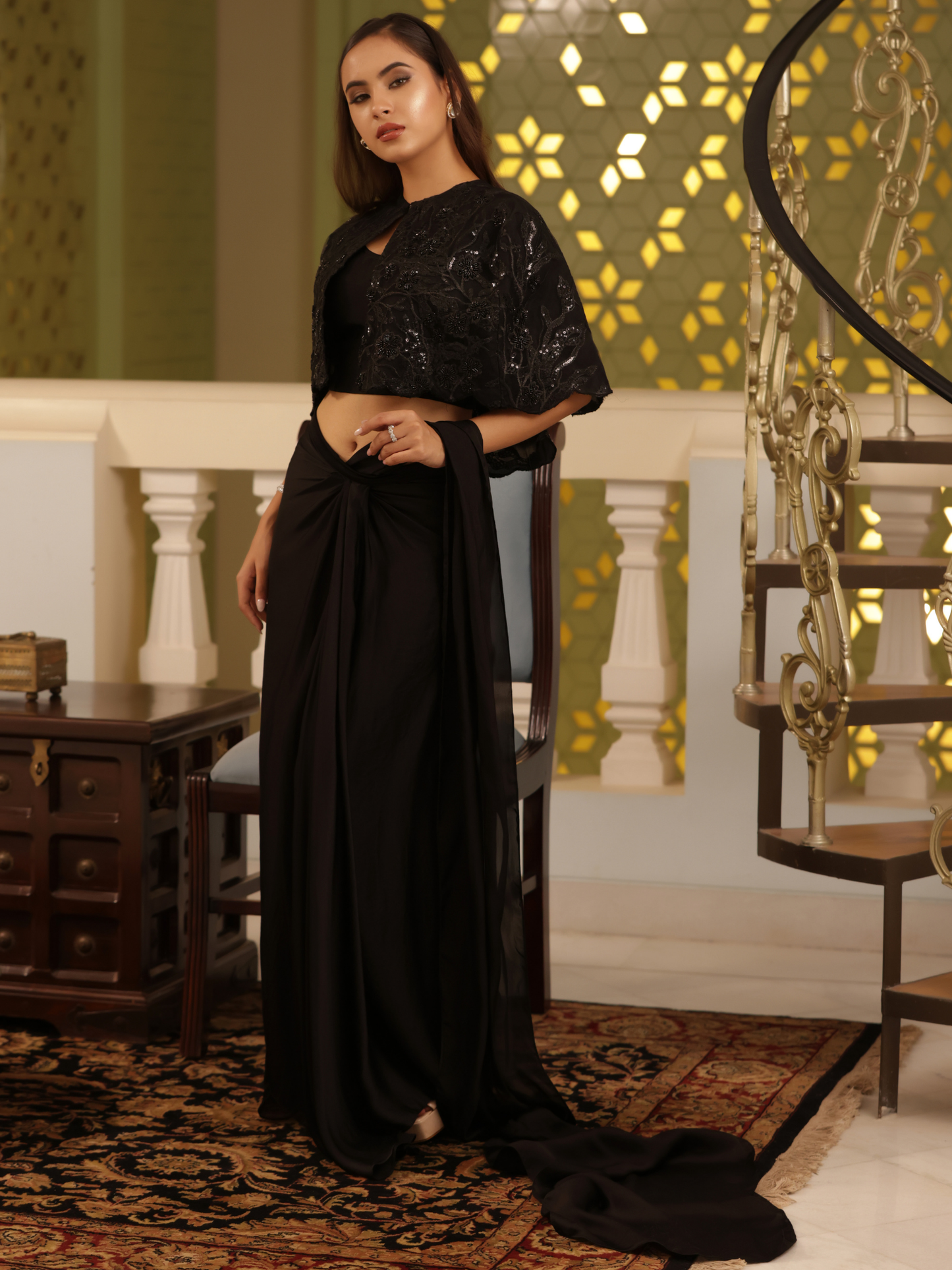 Cape Saree Set
