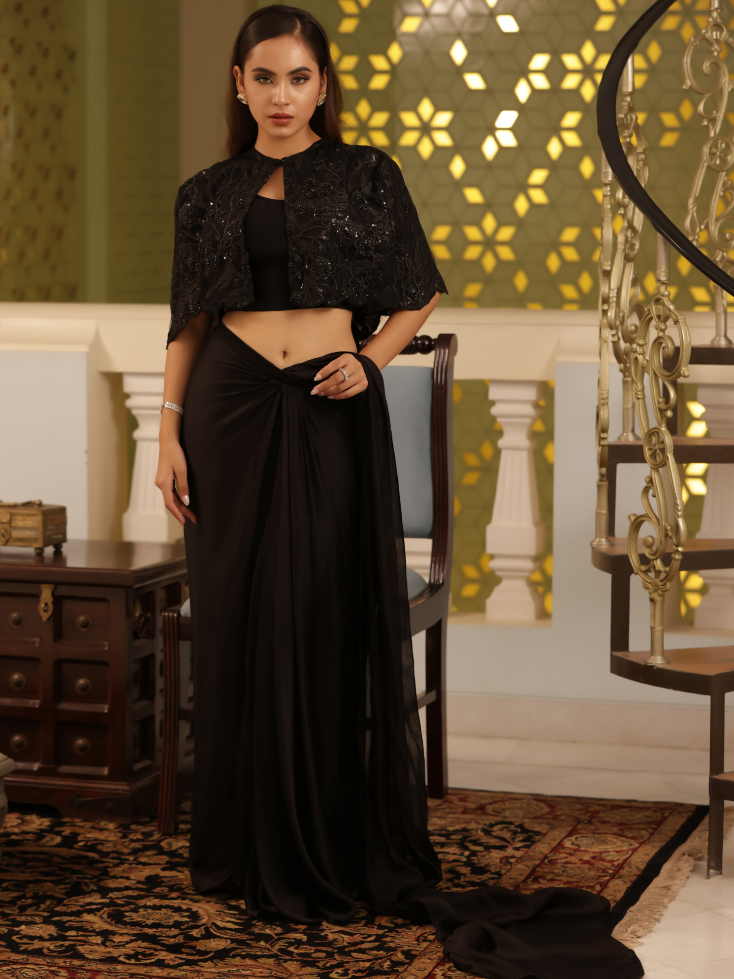 Cape Saree Set