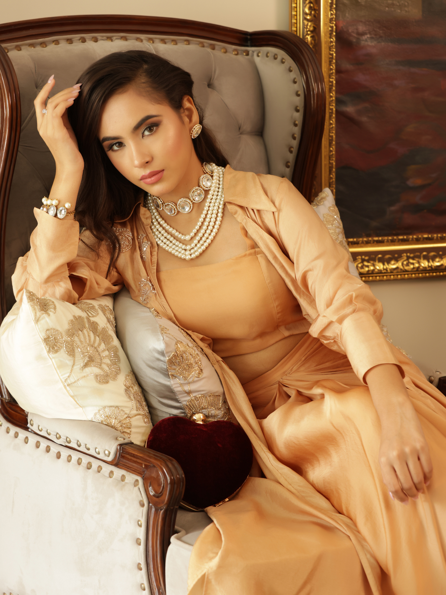 Jacket Skirt Drape Set