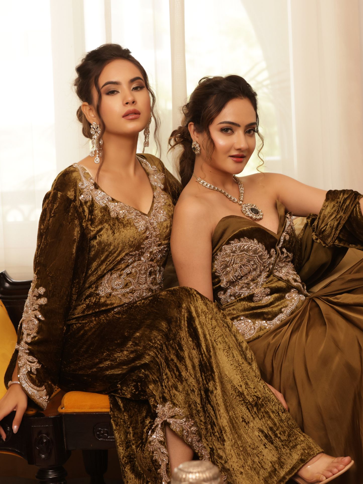 Velvet Silk Corset Saree Set