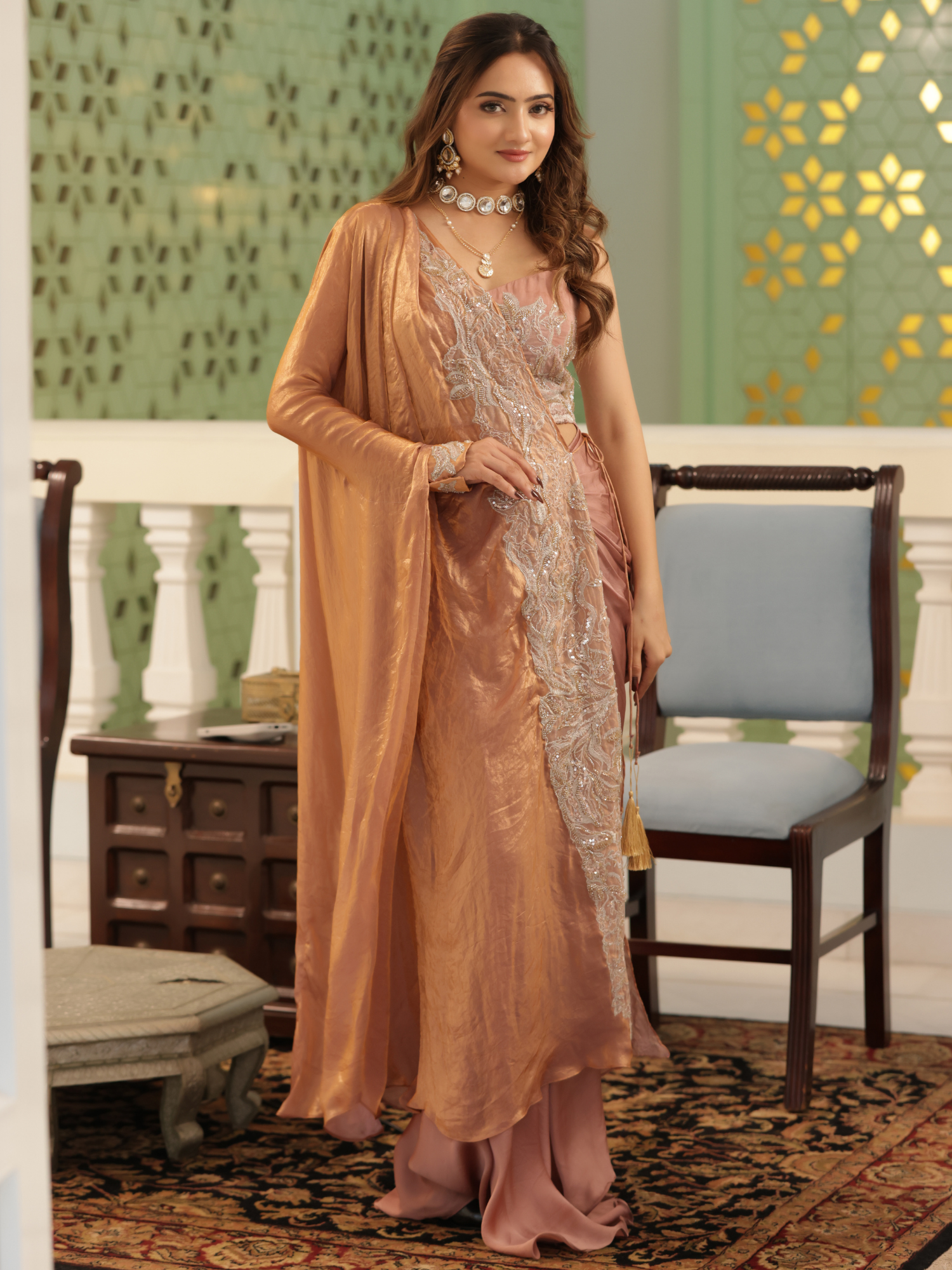 Kaftan Saree Set