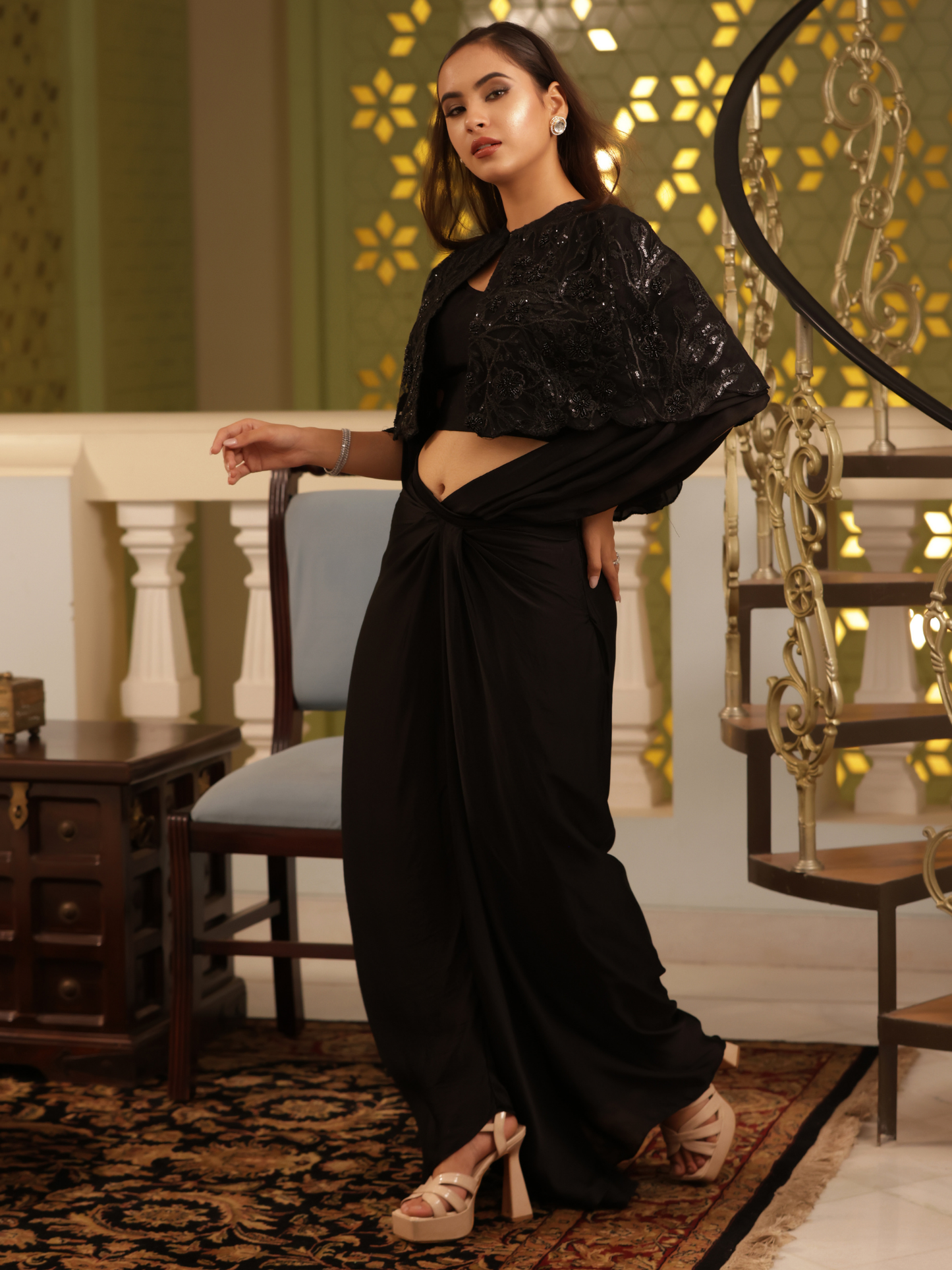 Cape Saree Set