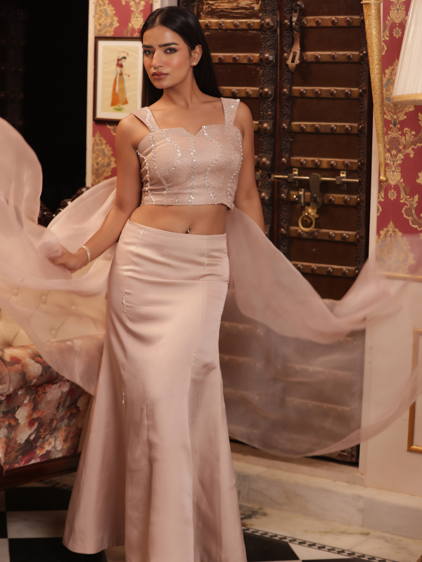 Pellet Pastel Skirt Lehenga Set