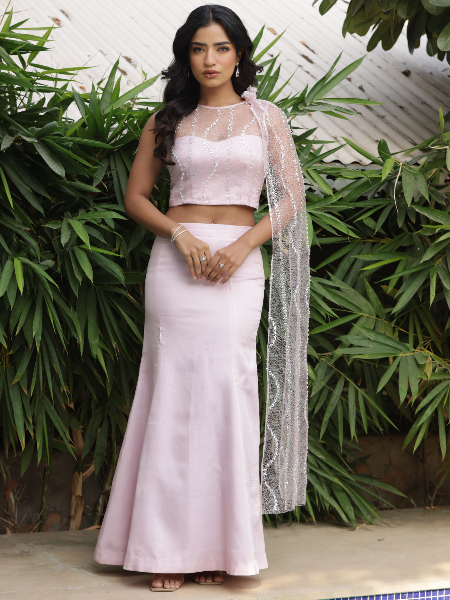 Bling Top Veil & Skirt Set
