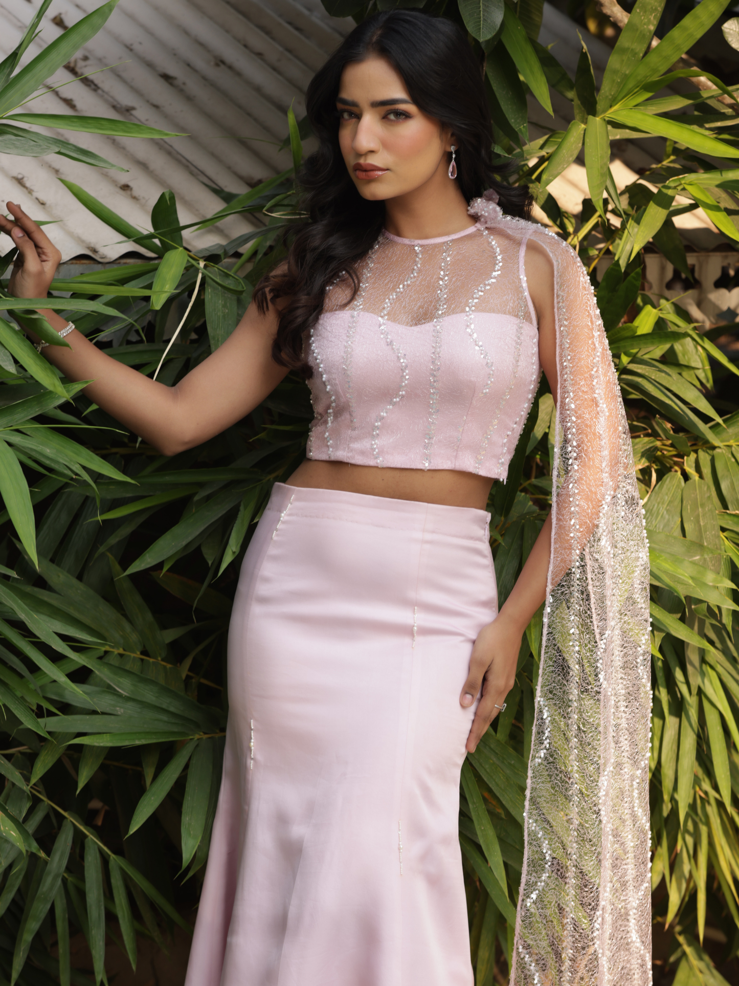Bling Top Veil & Skirt Set