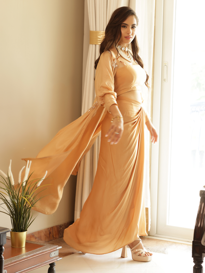 Jacket Skirt Drape Set