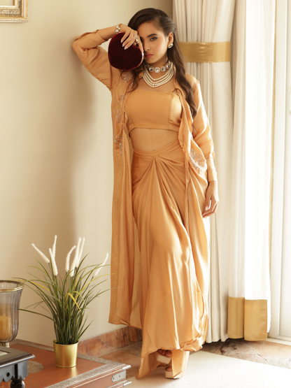 Jacket Skirt Drape Set