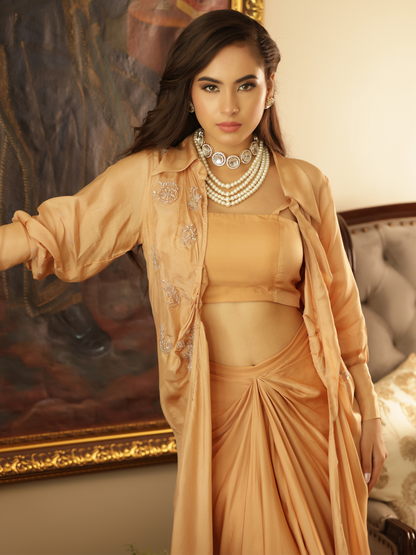 Jacket Skirt Drape Set