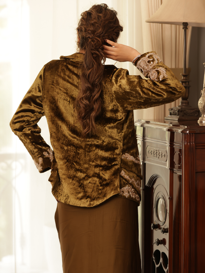 Velvet Coat Saree Set