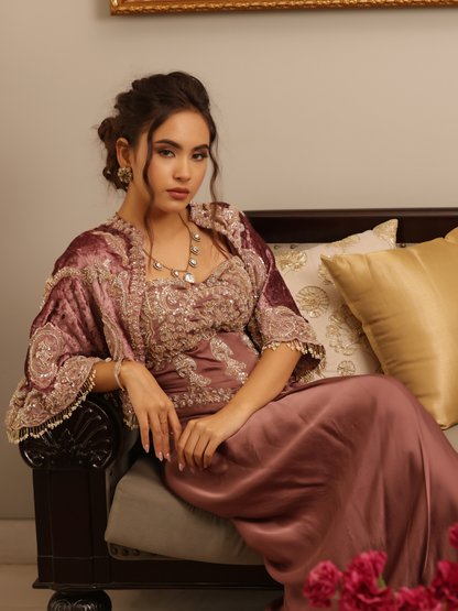 Cape Corset Saree Set